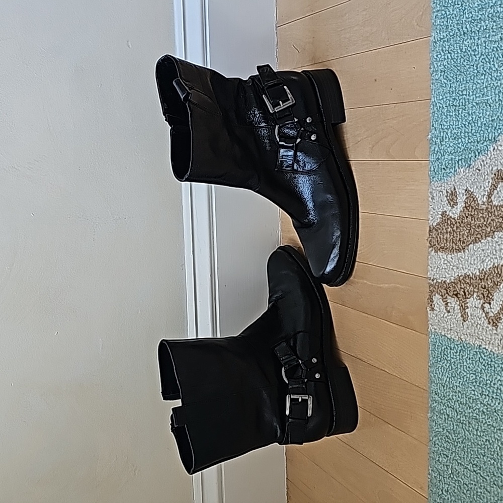 Aerosoles Leather Motorcycle style  boots, black ,  6 1/2 M, OUTRIDE, EUC